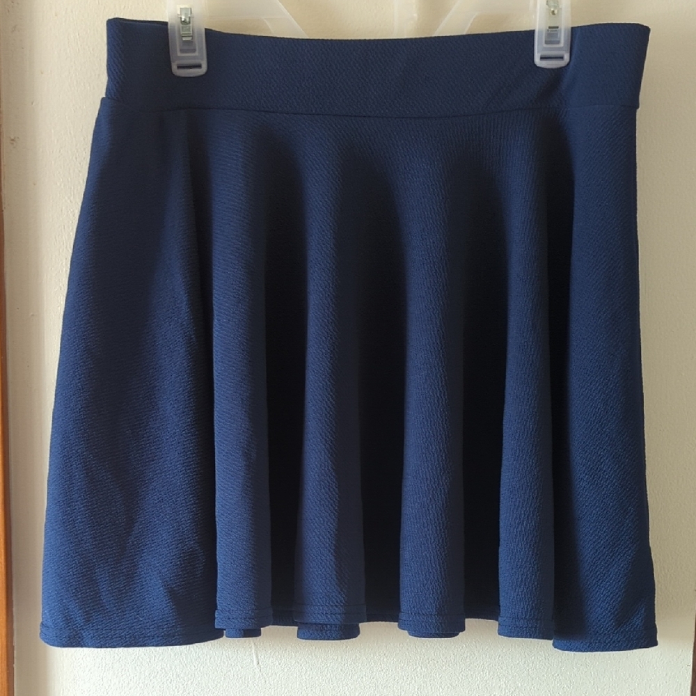 Chic Navy Blue Skater Skirt